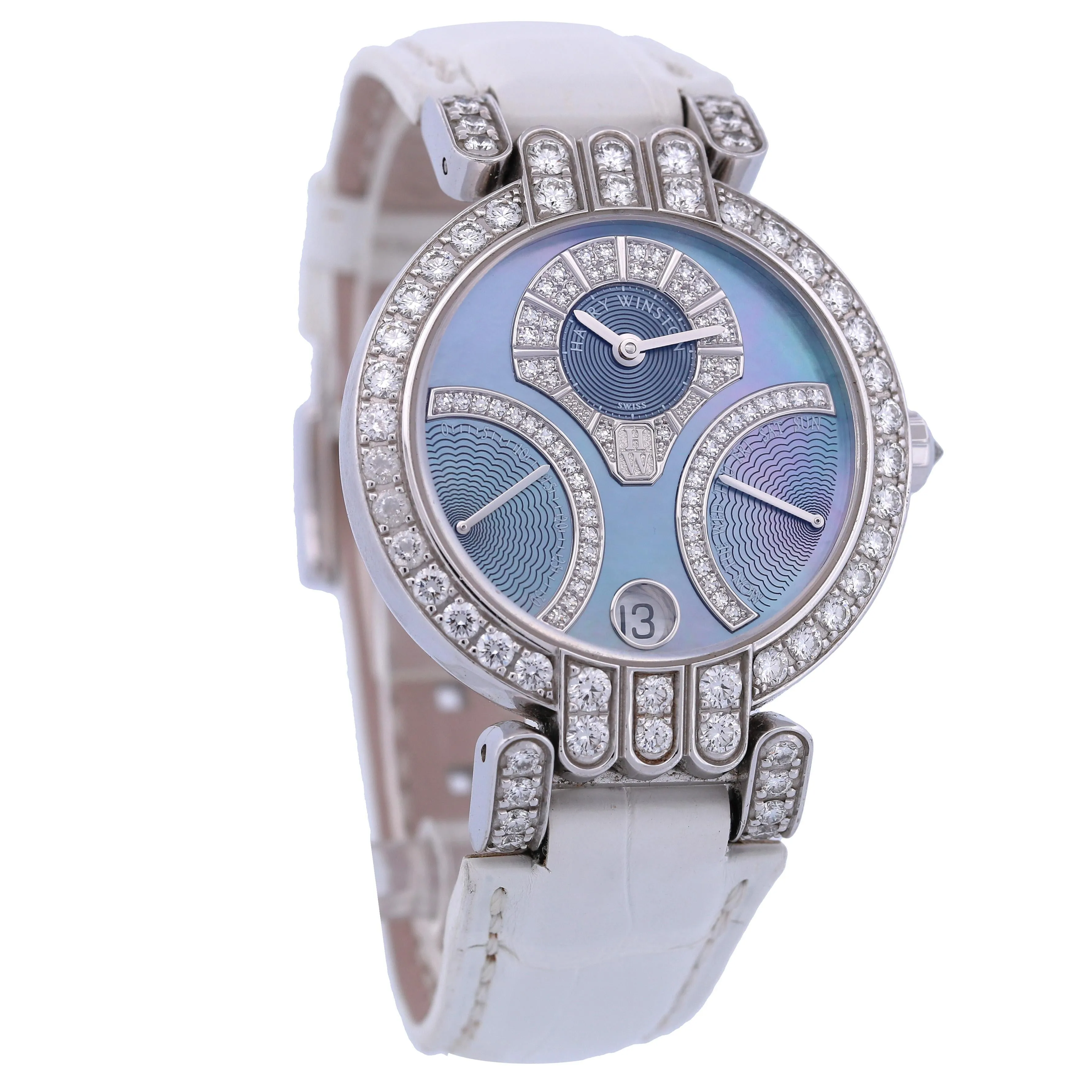 Harry Winston Premier Excenter Lady Biretro Watch 200UABI34W MSRP $46,600