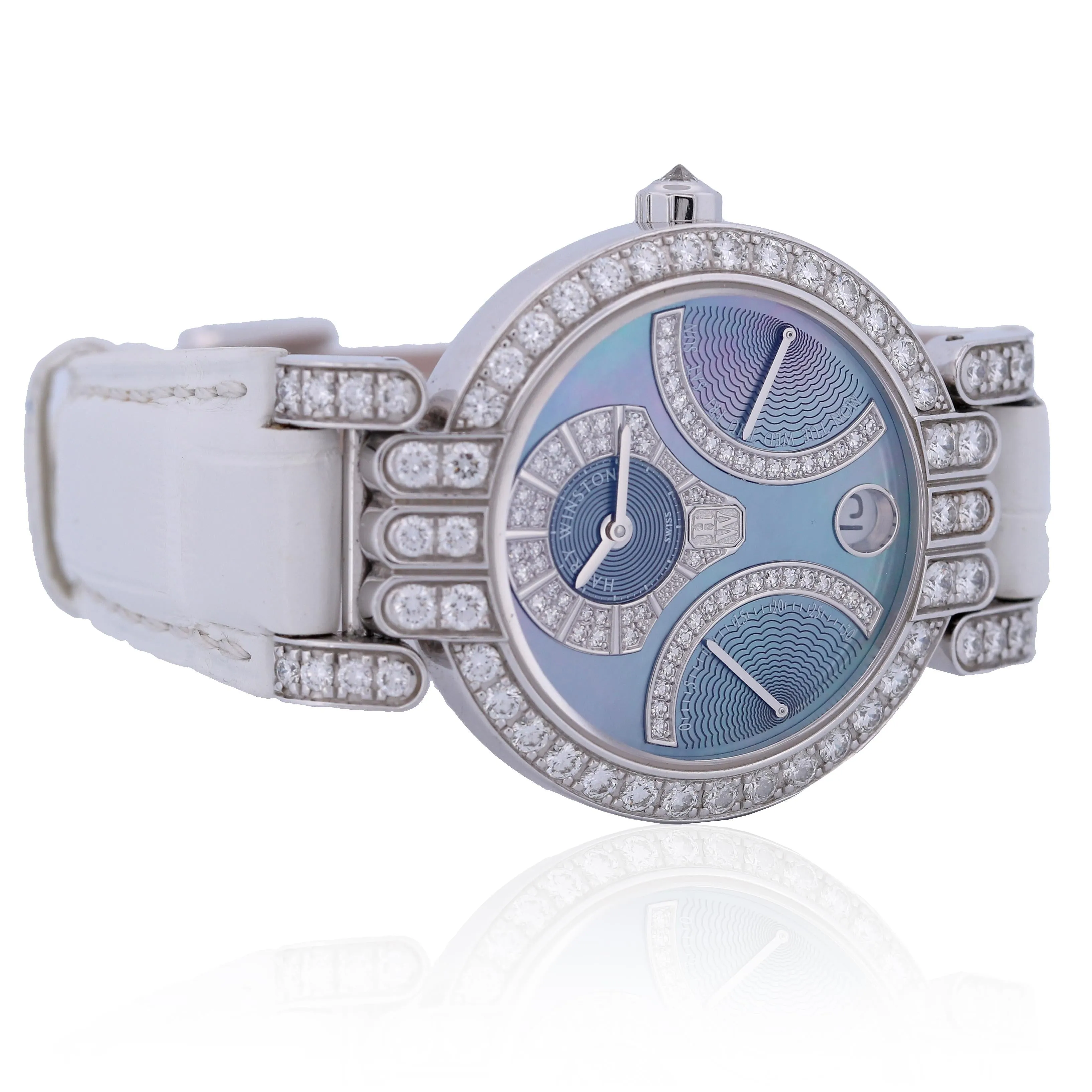 Harry Winston Premier Excenter Lady Biretro Watch 200UABI34W MSRP $46,600