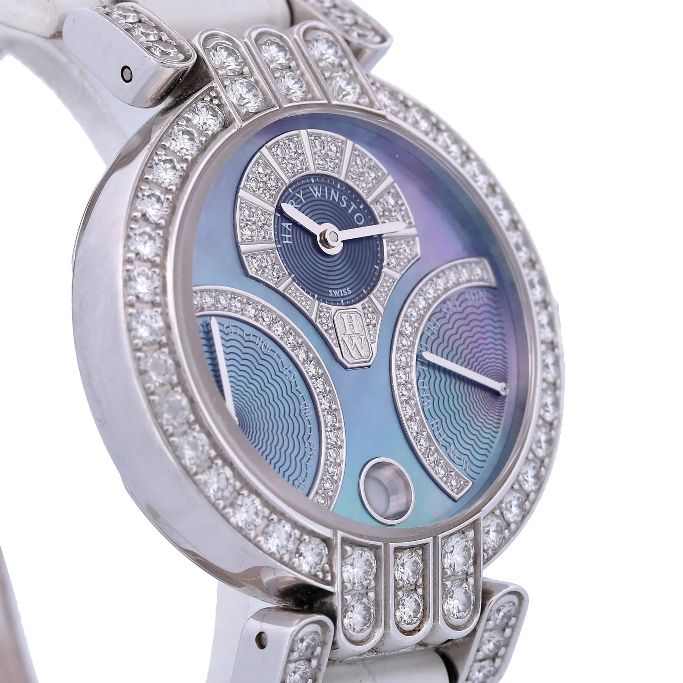 Harry Winston Premier Excenter Lady Biretro Watch 200UABI34W MSRP $46,600