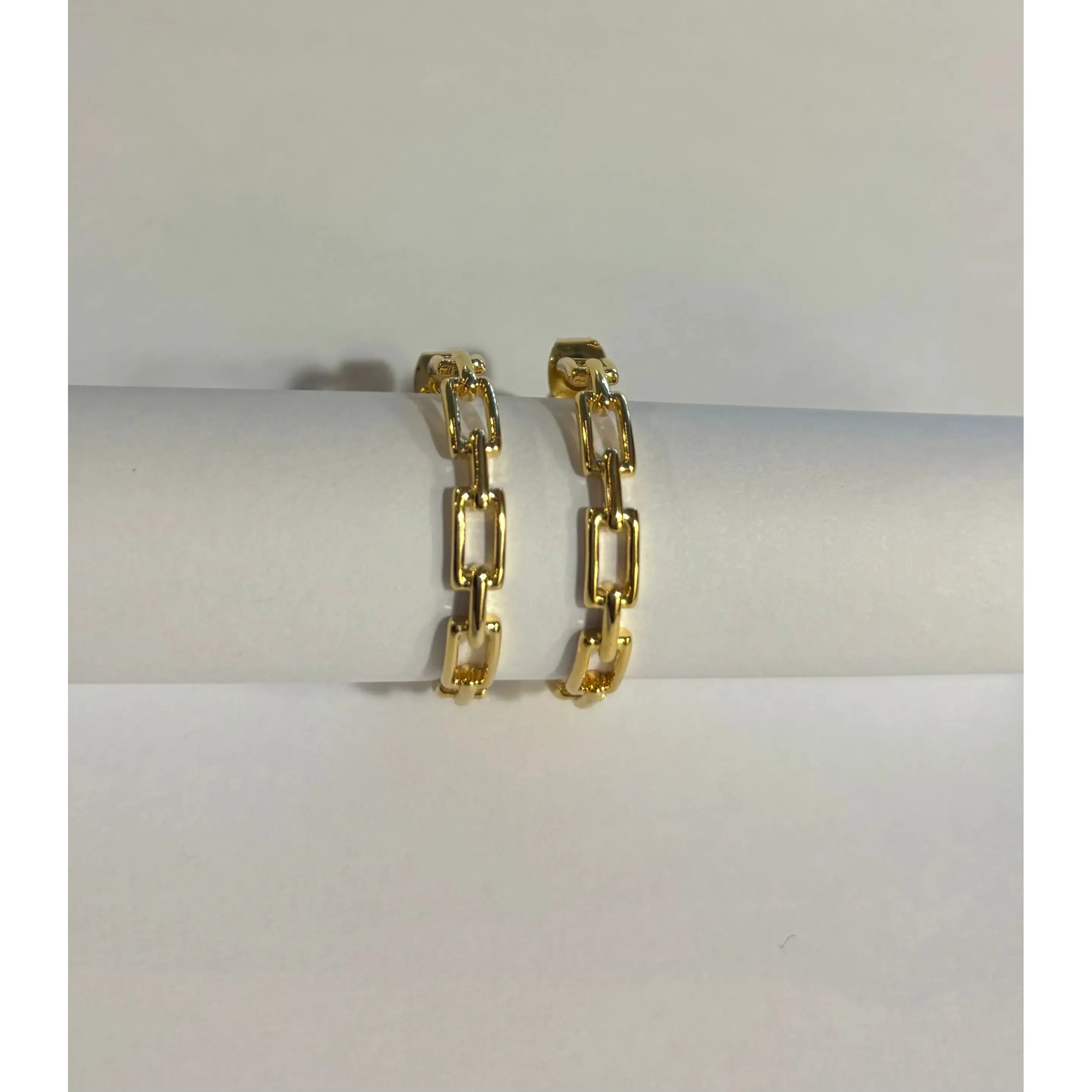 Laura Chain Loop Hoop Earrings