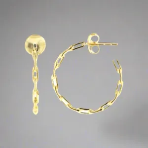 Laura Chain Loop Hoop Earrings