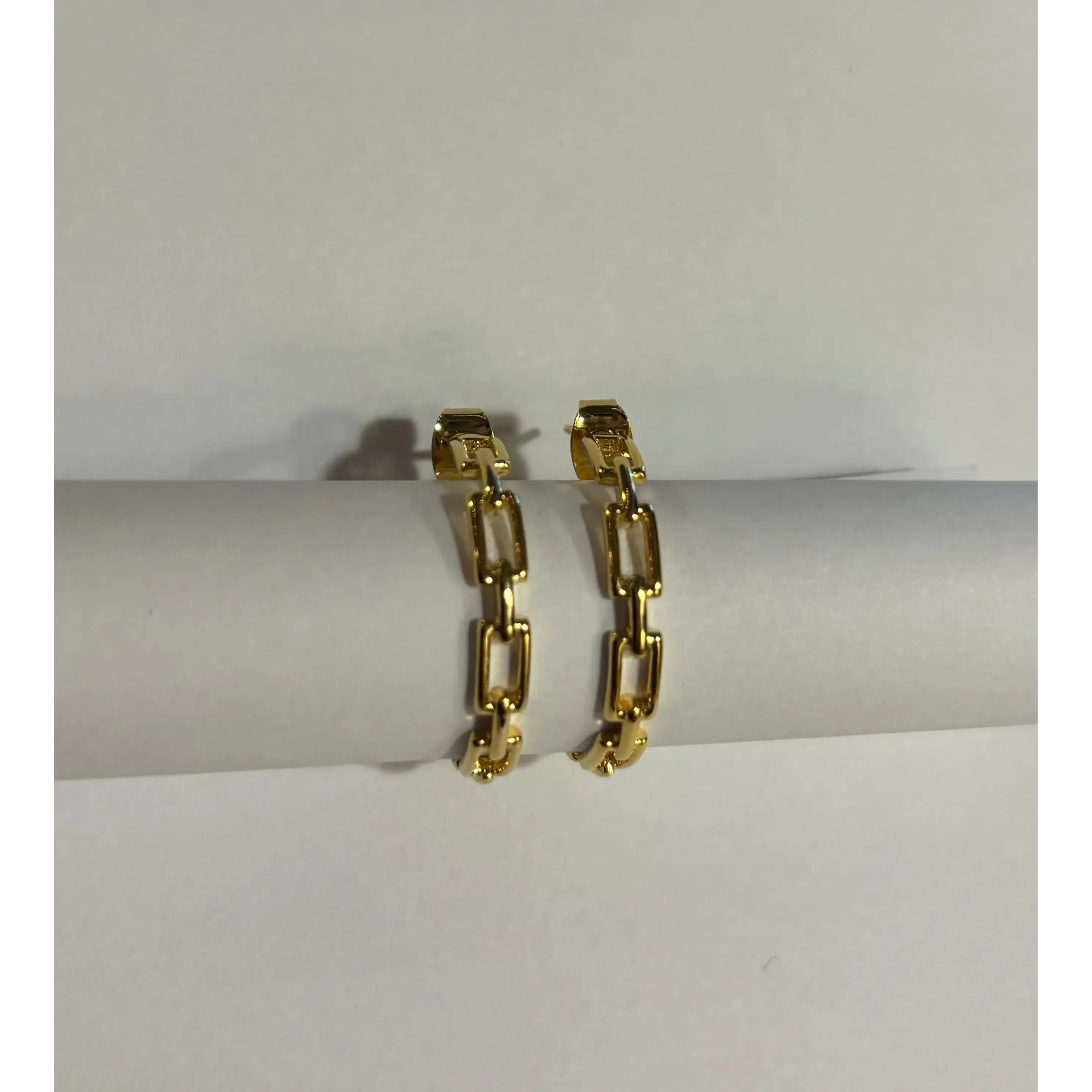 Laura Chain Loop Hoop Earrings