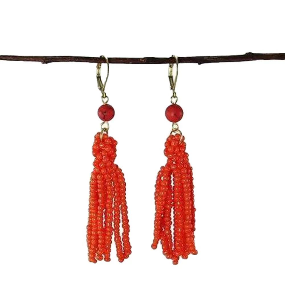 Lemon Tassel Drop Earrings WorldFinds