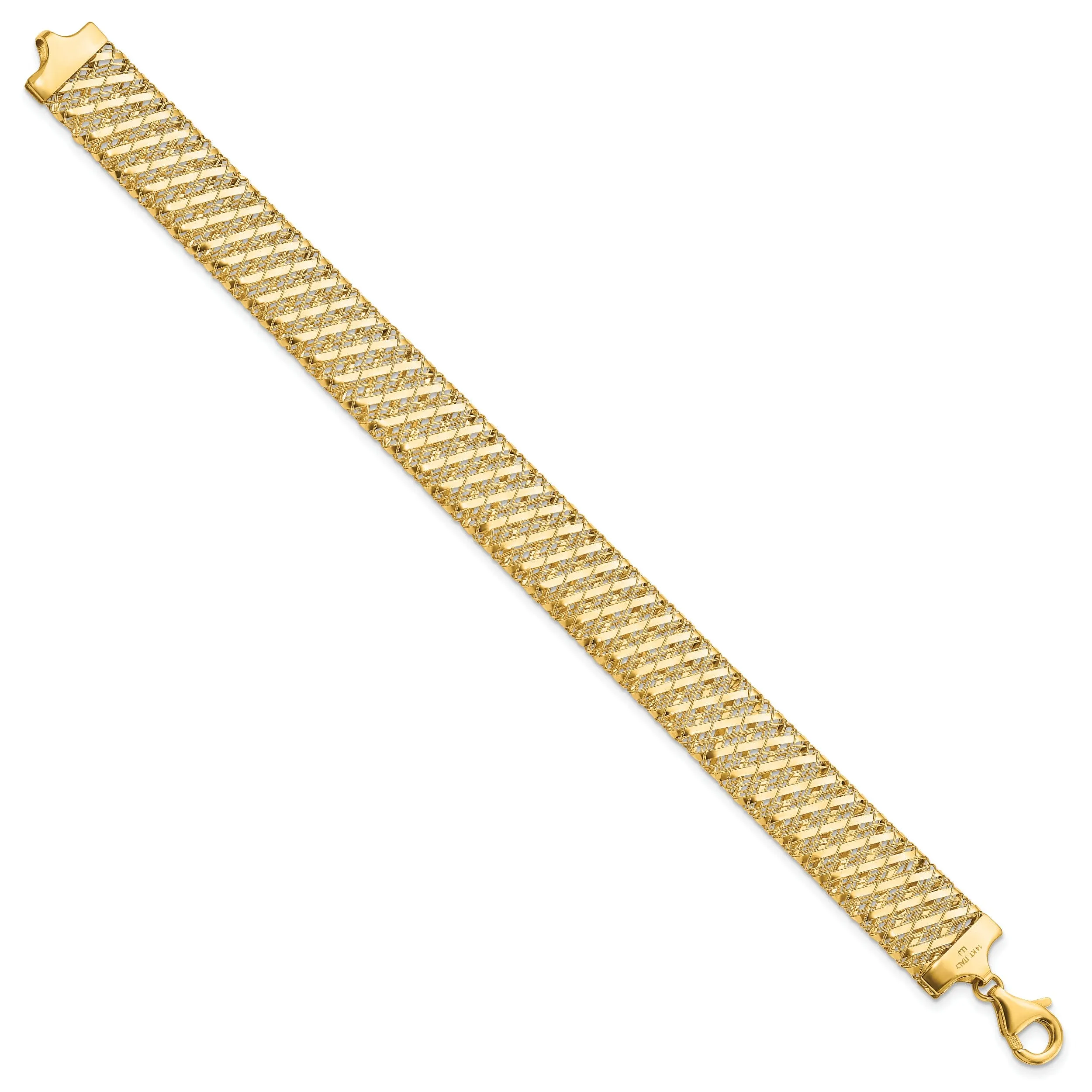 Leslie 14k Yellow Gold Fancy Stretch  Bracelet