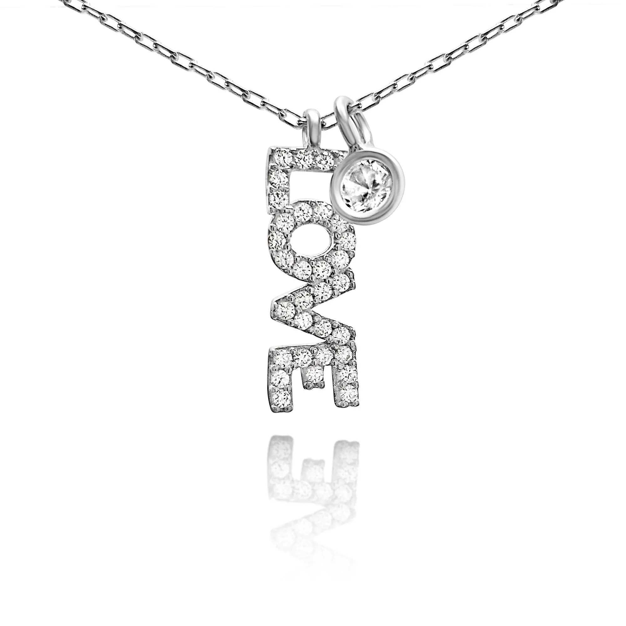 Love Necklace in Sparkling Silver