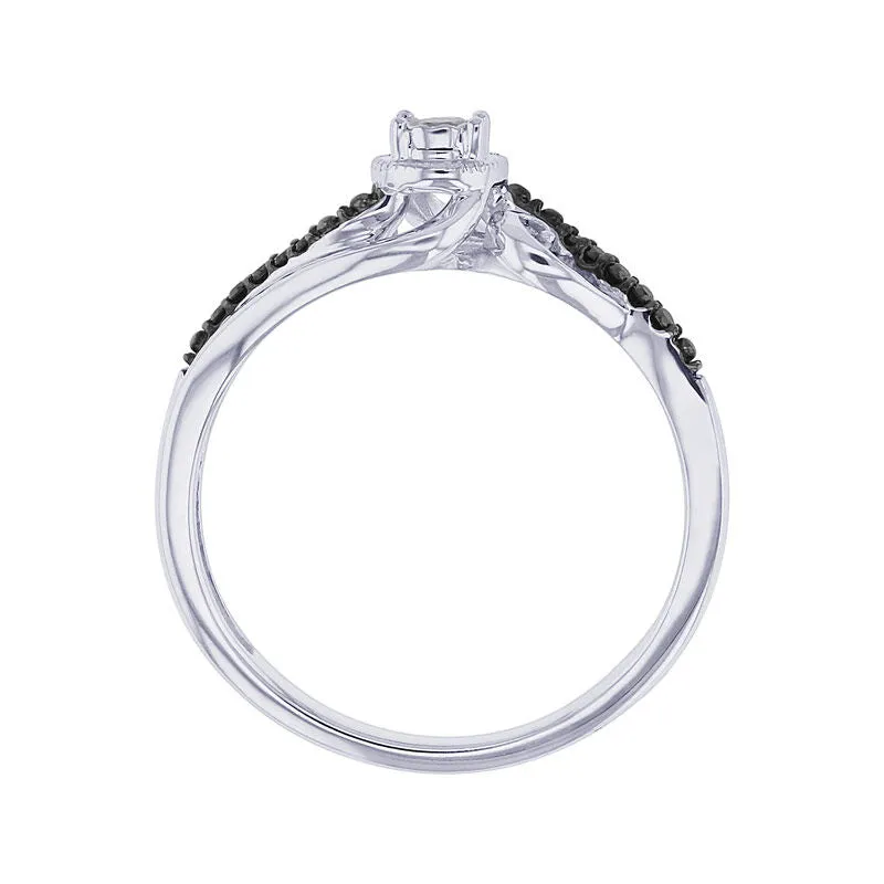 Majestic Mirage Swirl Ready for Love Black & White Diamond Engagement Ring