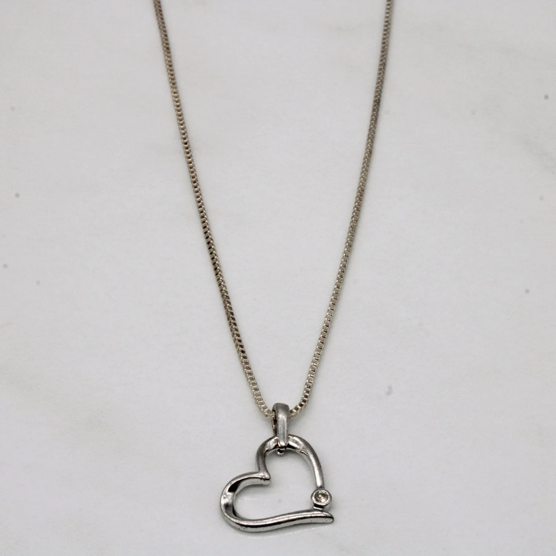 'Michael Hill' Diamond Heart Pendant Necklace | 0.01ct | 18" |