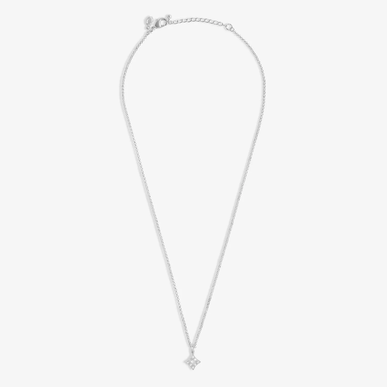 Mini Charms Pave Diamond Silver Plated Necklace 7633