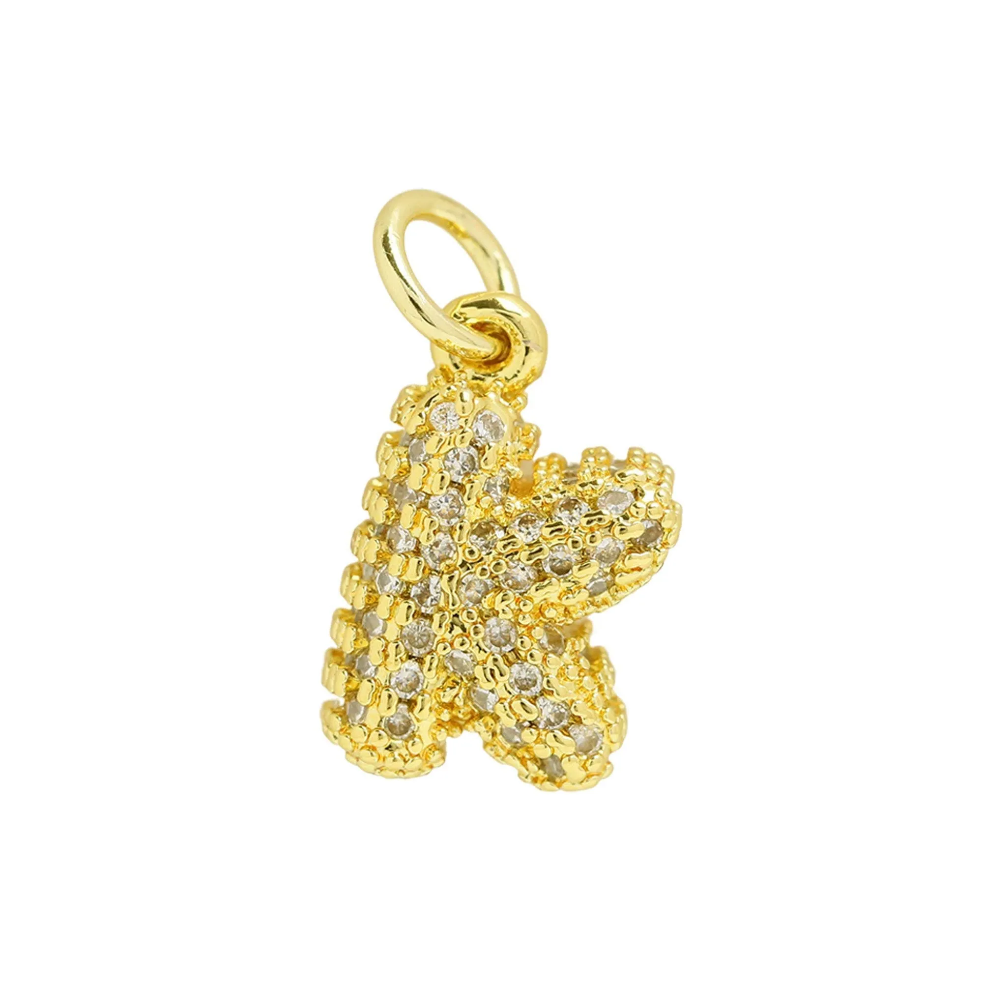 Mini CZ Initial Bubble Balloon Charms For Charm Necklaces