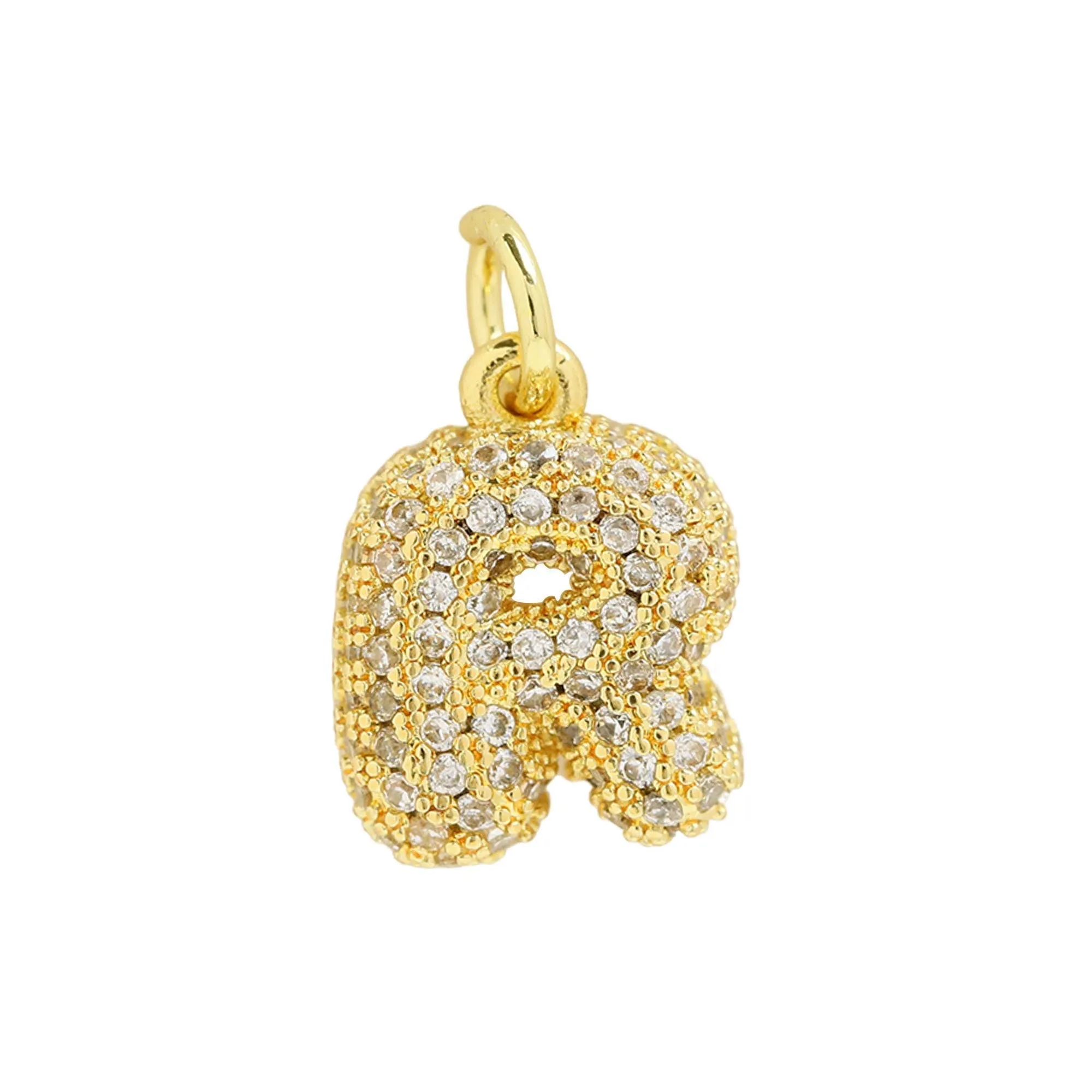 Mini CZ Initial Bubble Balloon Charms For Charm Necklaces