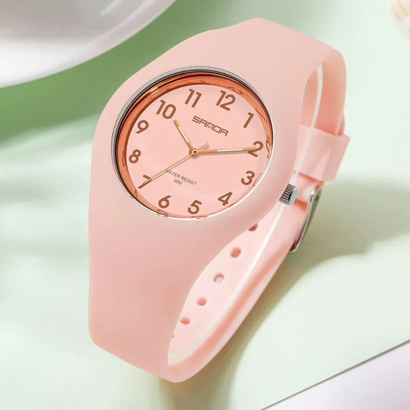 Minimalist Pastel Colored Silicone Strap Quartz Watches