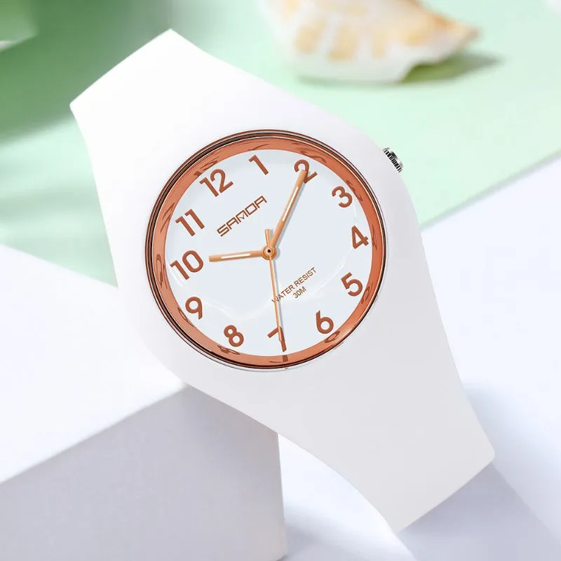 Minimalist Pastel Colored Silicone Strap Quartz Watches