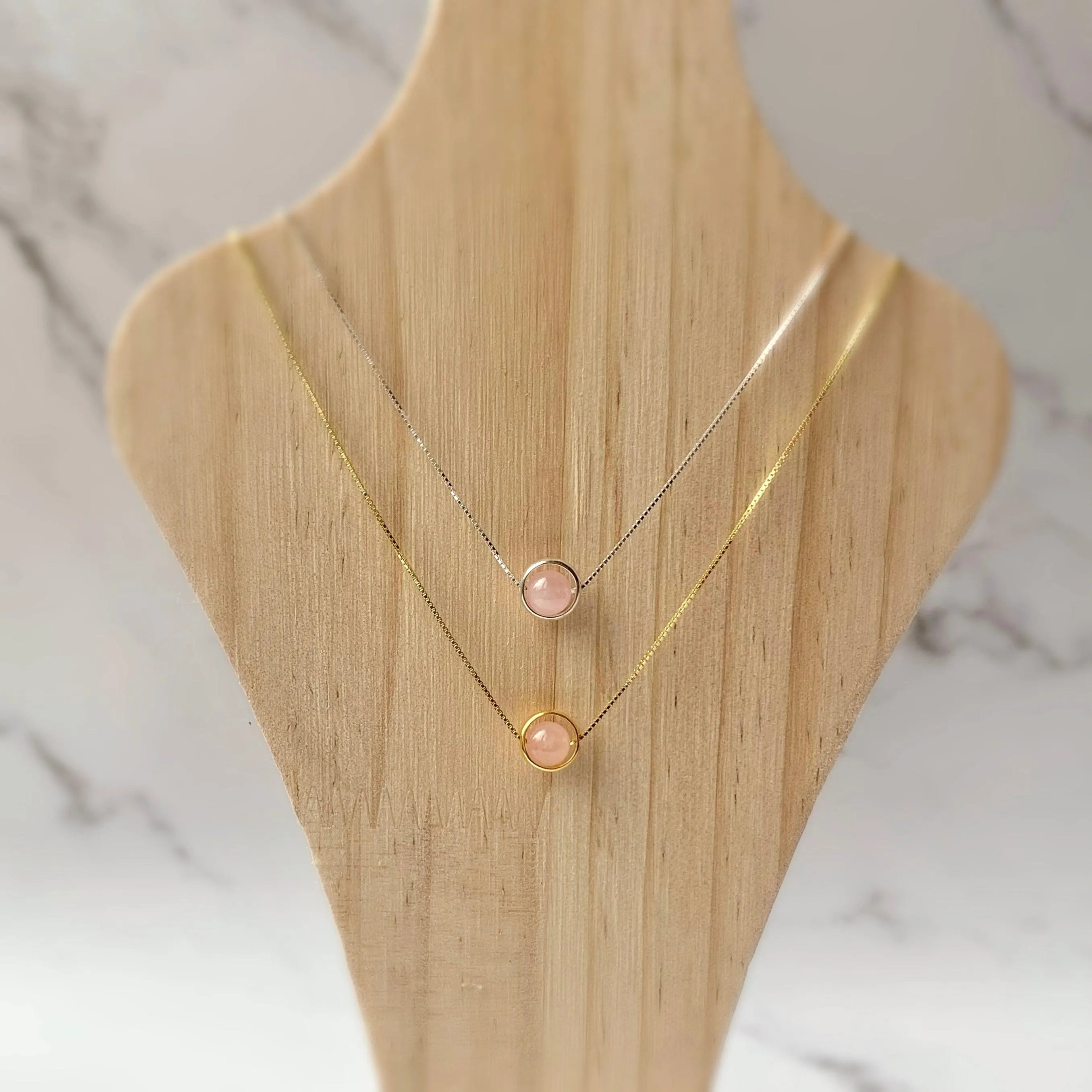 Minimalist Sterling Silver Gemstone Necklace