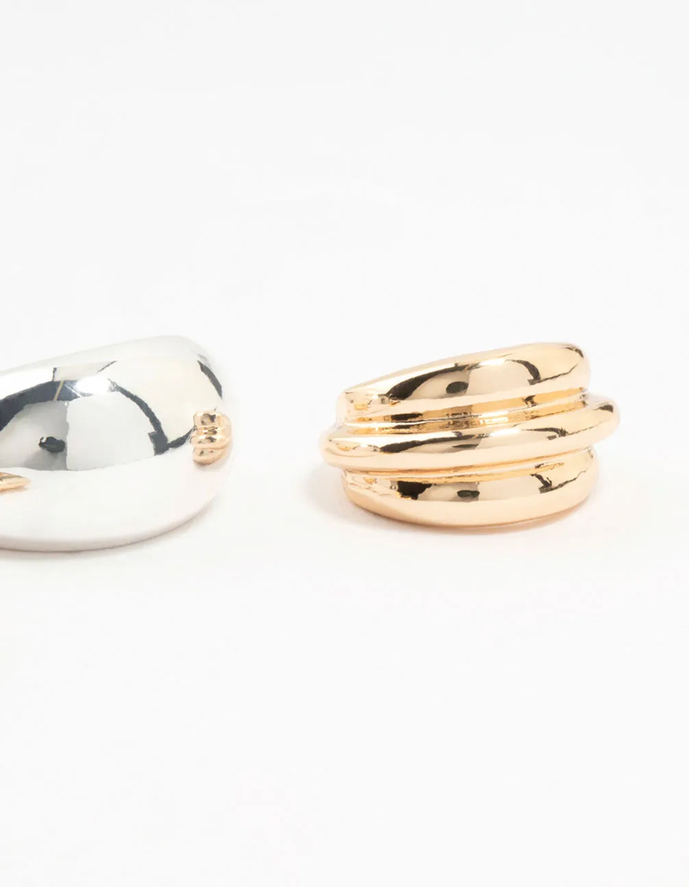 Mixed Metals Gold & Silver Smooth Rings Pack