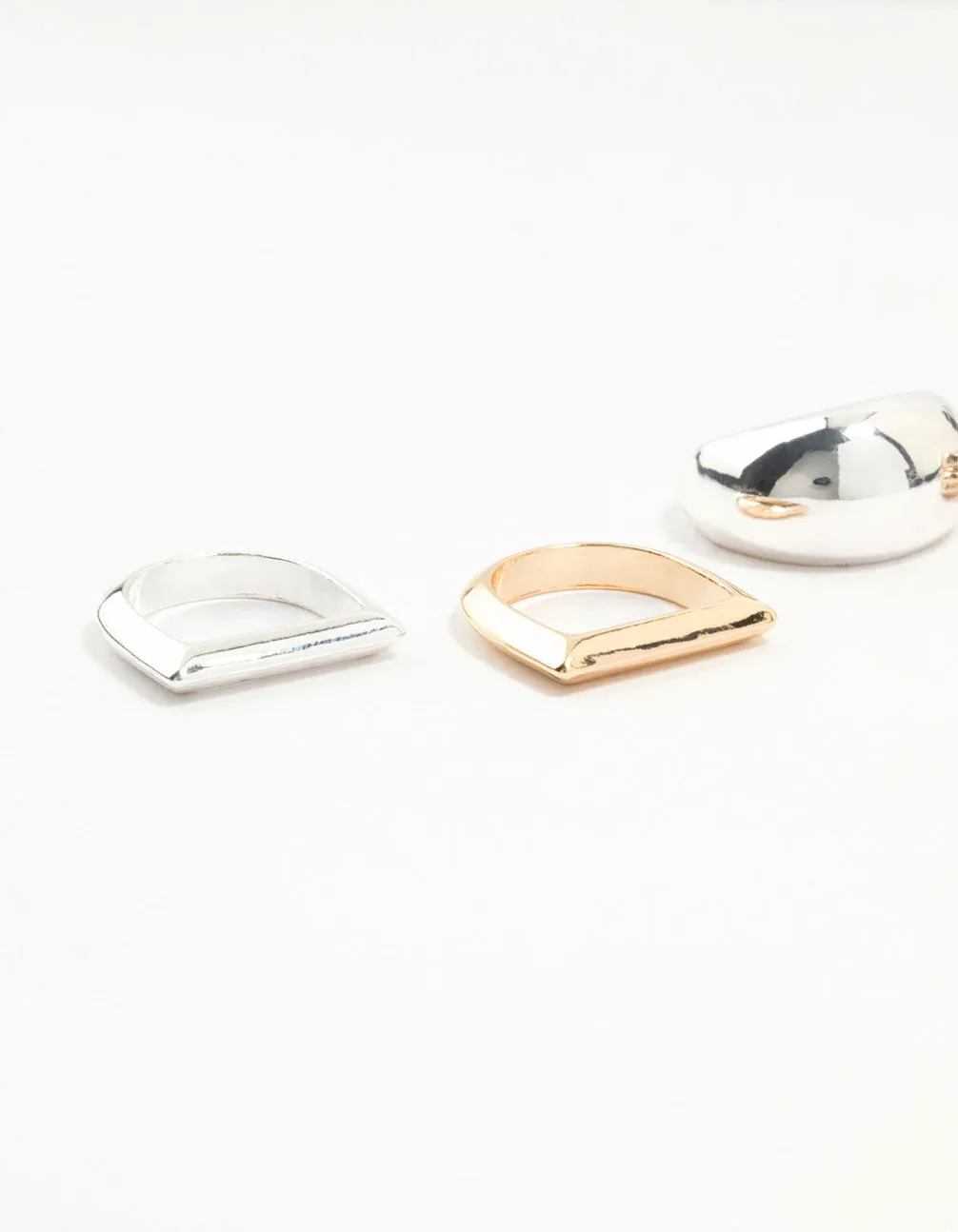 Mixed Metals Gold & Silver Smooth Rings Pack