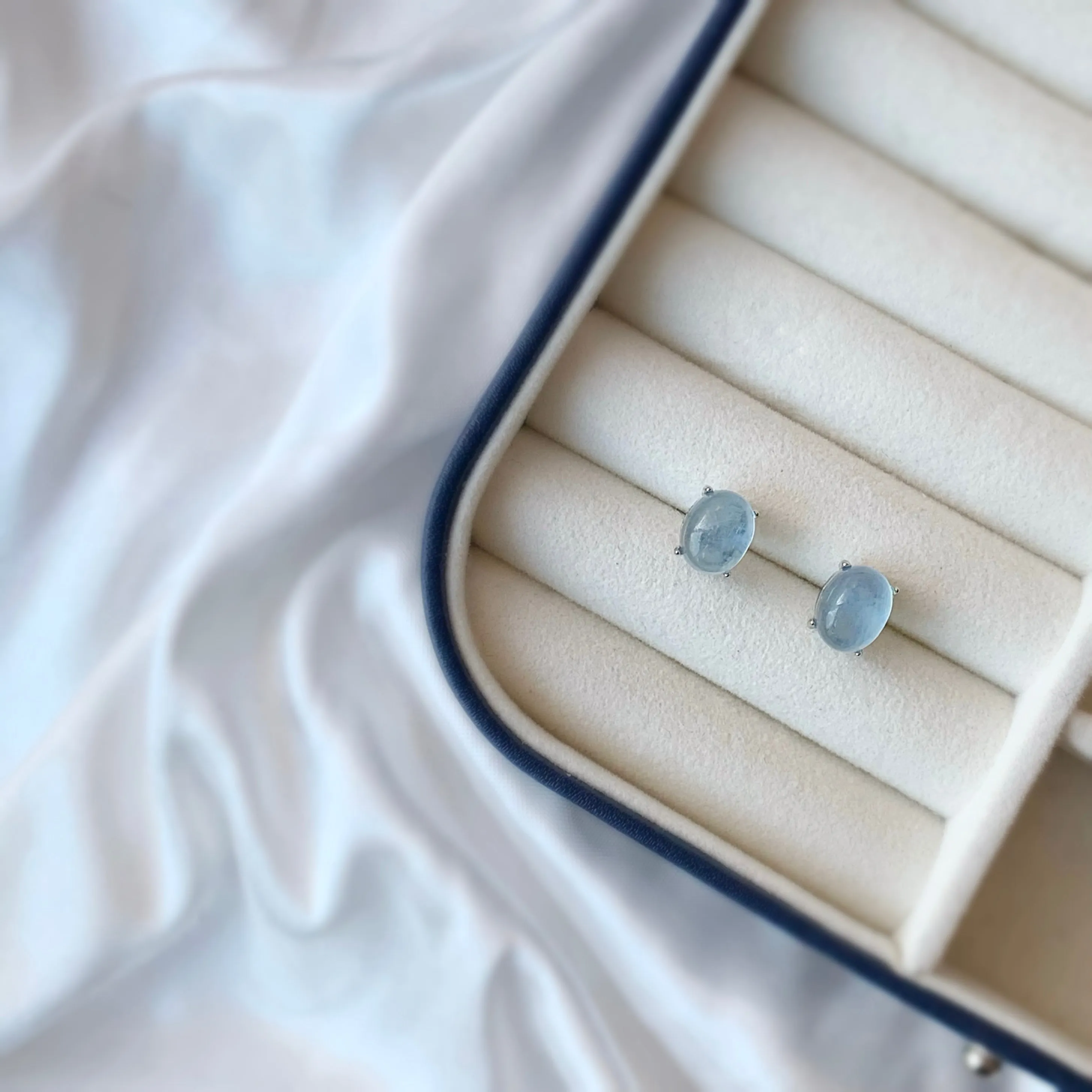 Natural Aquamarine Stud Earrings