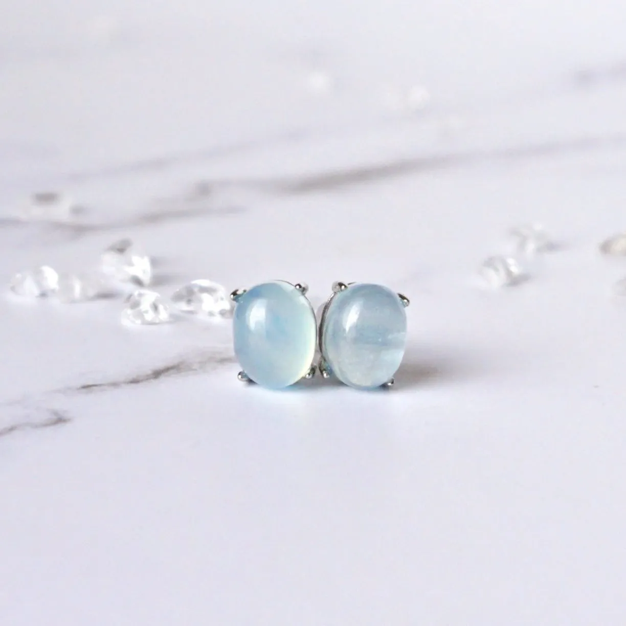 Natural Aquamarine Stud Earrings