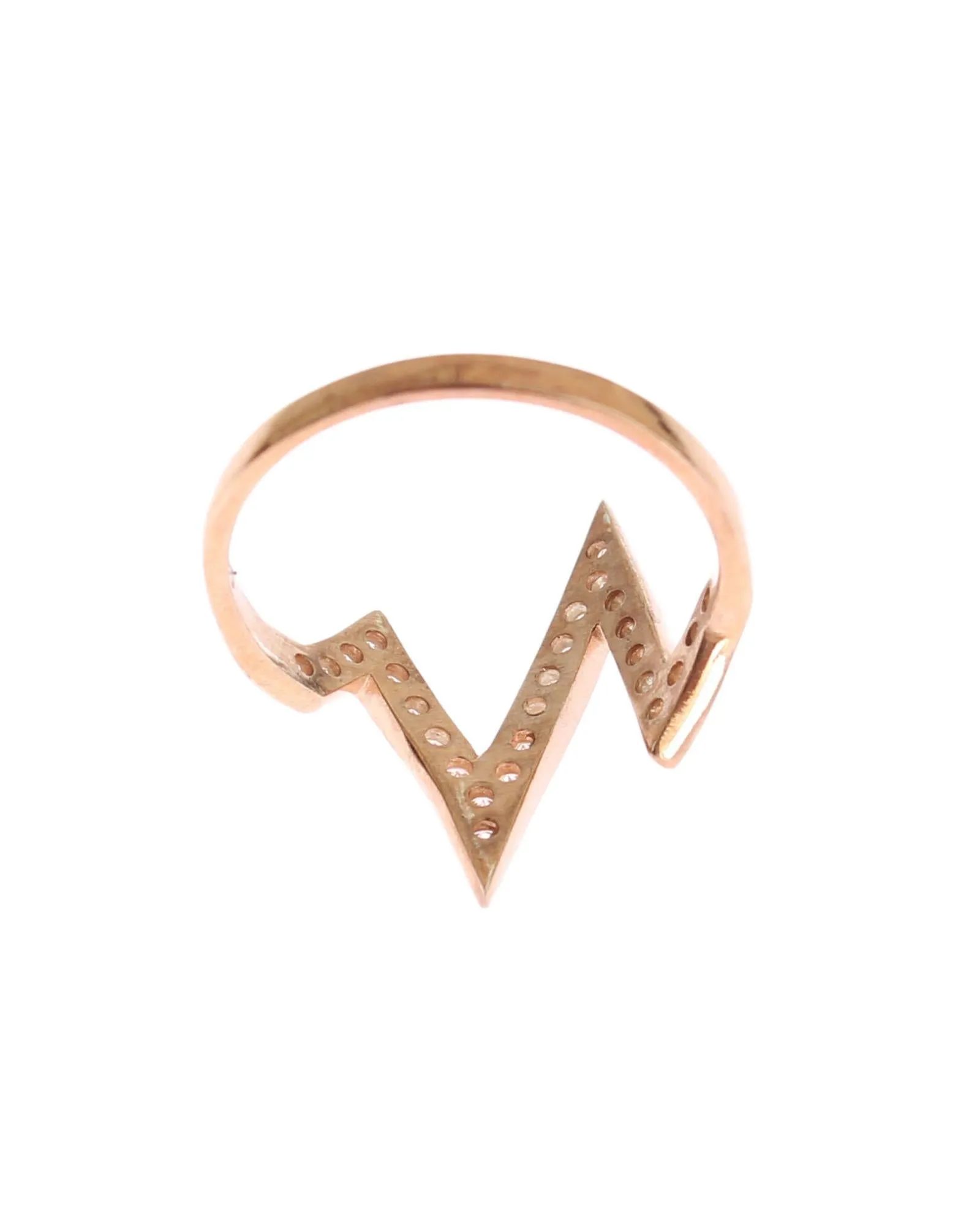 Nialaya Lightning Bolt Ring in Rose Gold