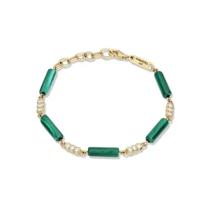 Palace Diamond Bead Bracelet Malachite