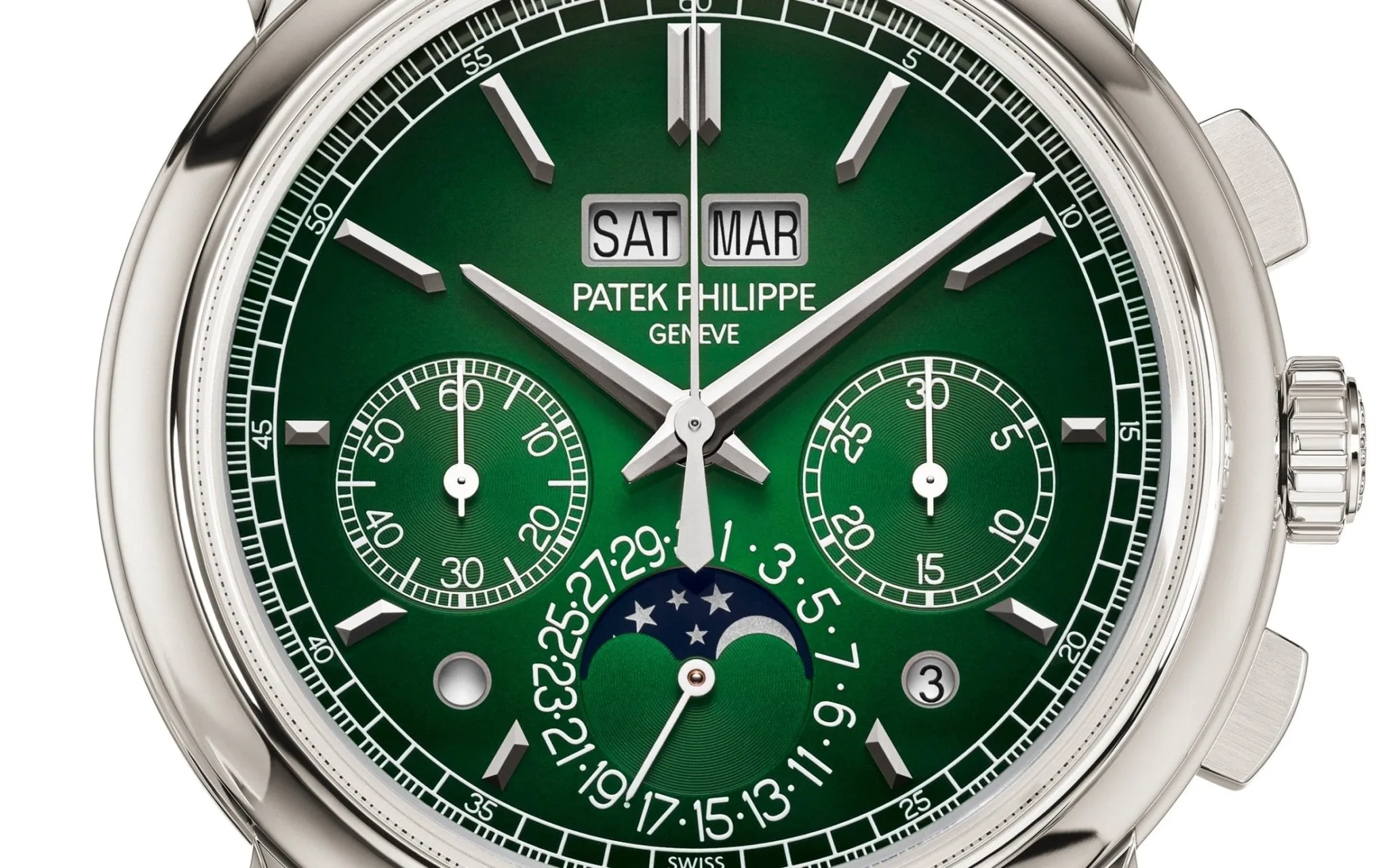 Patek Philippe Perpetual Calendar Chronograph Grand Complications Platinum Green Dial 5270P-0014