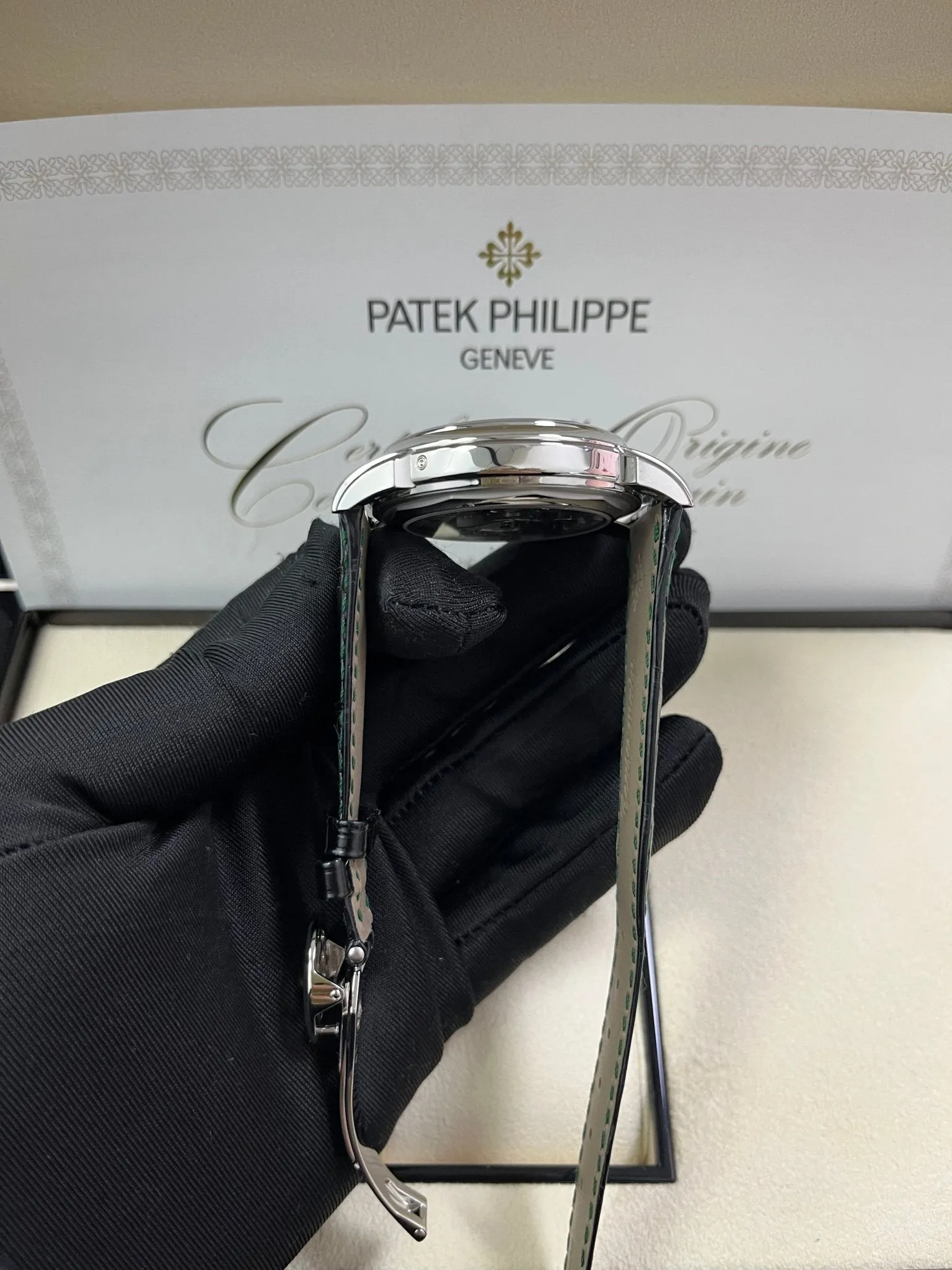 Patek Philippe Perpetual Calendar Chronograph Grand Complications Platinum Green Dial 5270P-0014