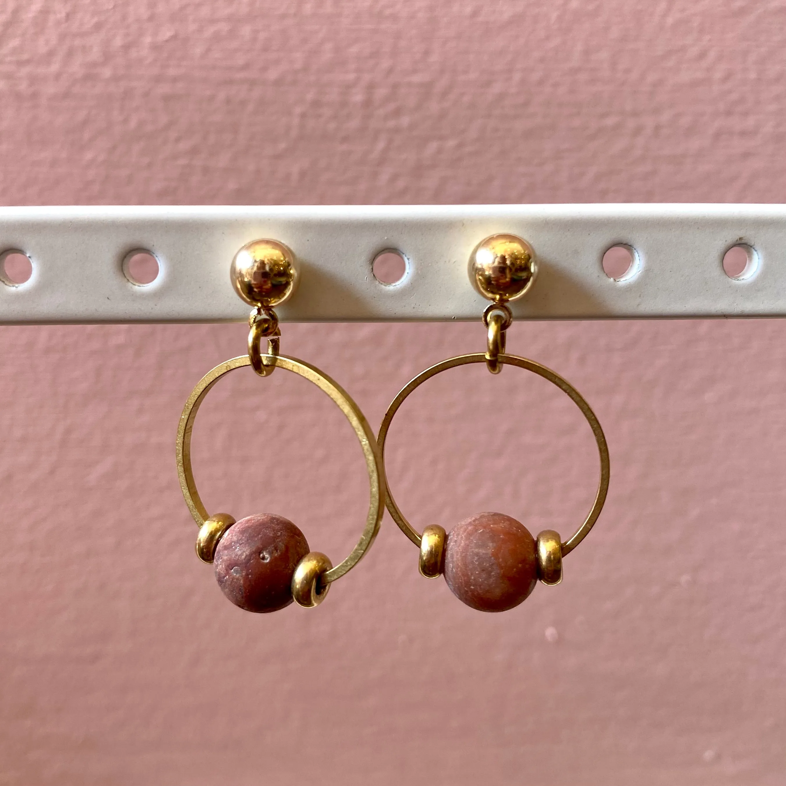 Permanent Baggage Gemstone Hoop Earrings