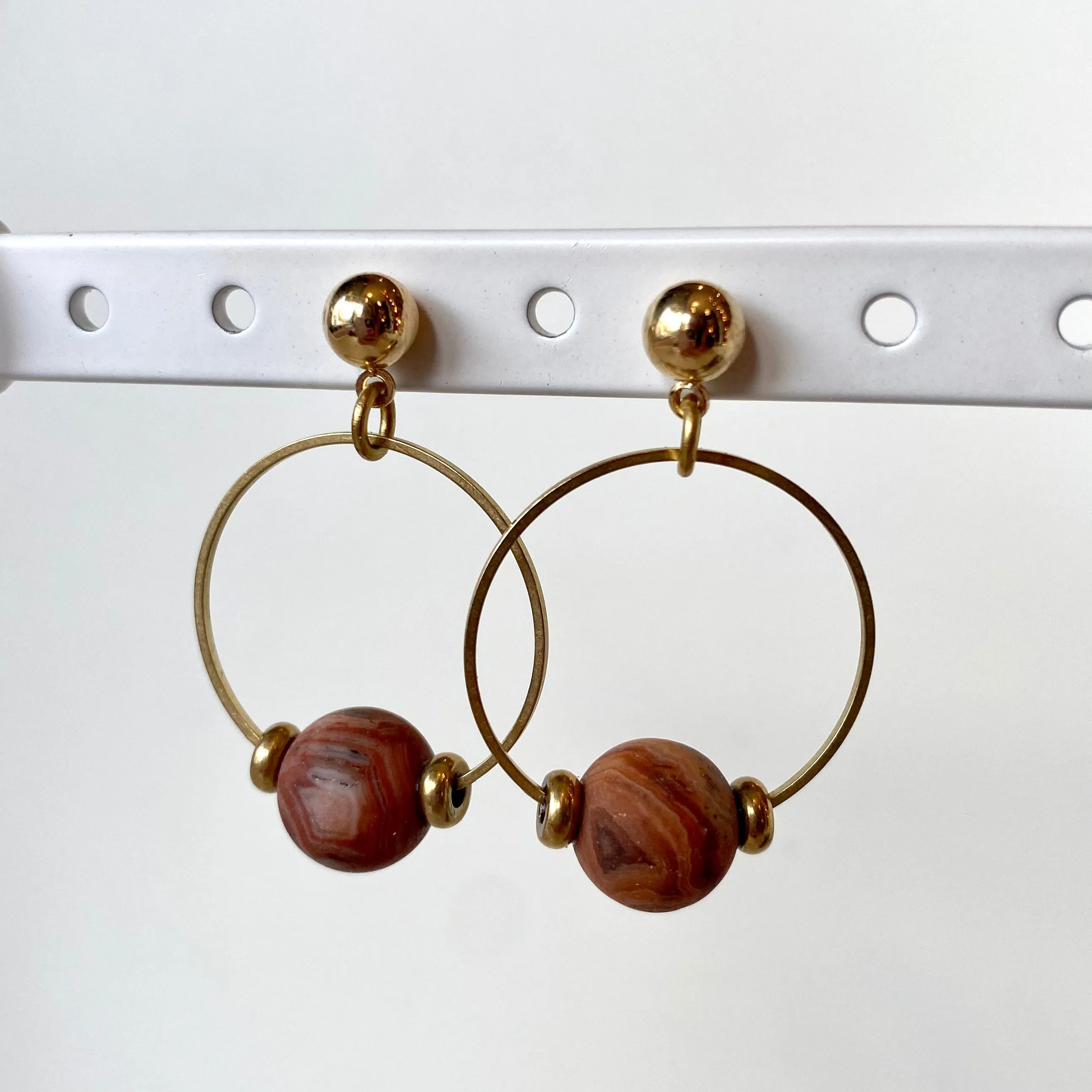 Permanent Baggage Gemstone Hoop Earrings