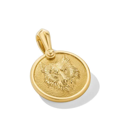 Petrvs Wolf Amulet in 18K Yellow Gold, 30.6mm