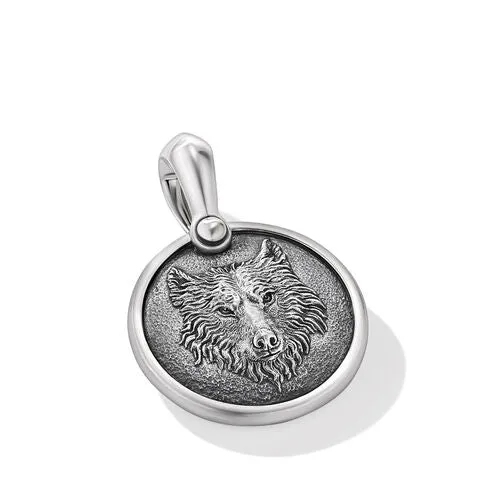 Petrvs Wolf Amulet in Sterling Silver, 30.3mm