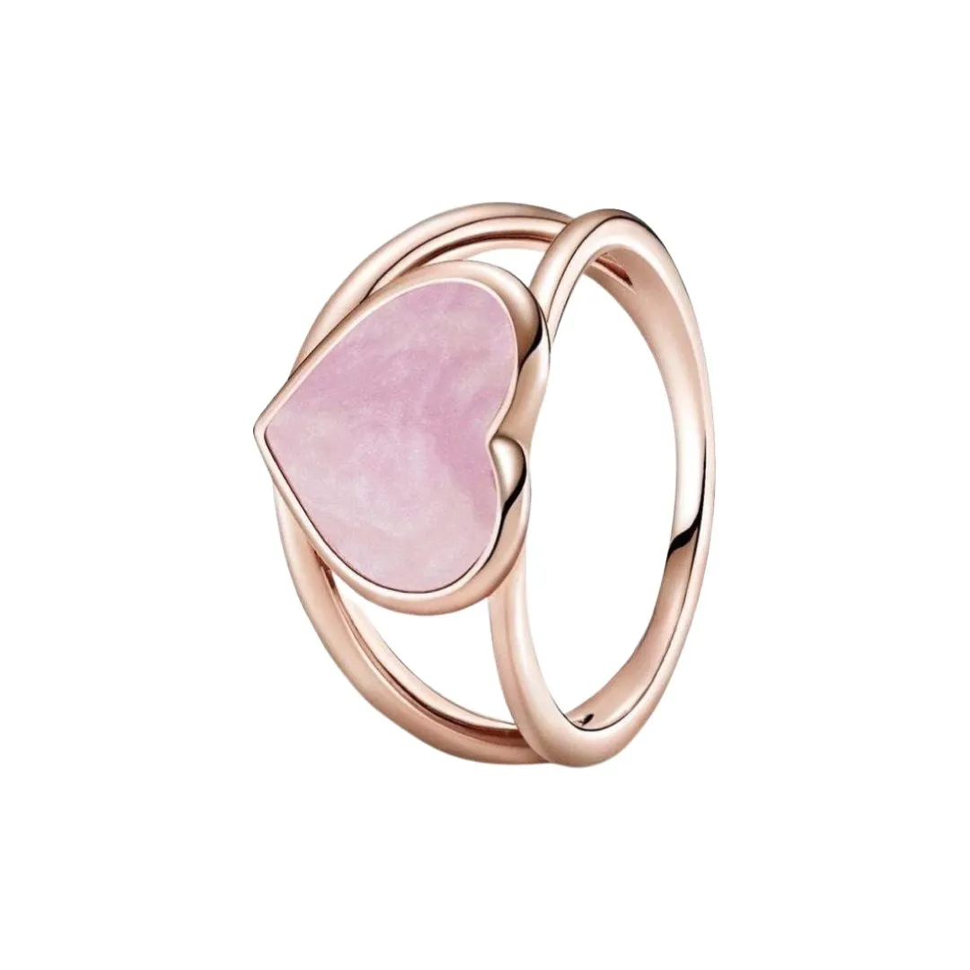 PINK ENAMEL HEART RING