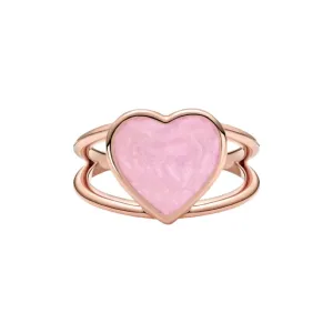 PINK ENAMEL HEART RING