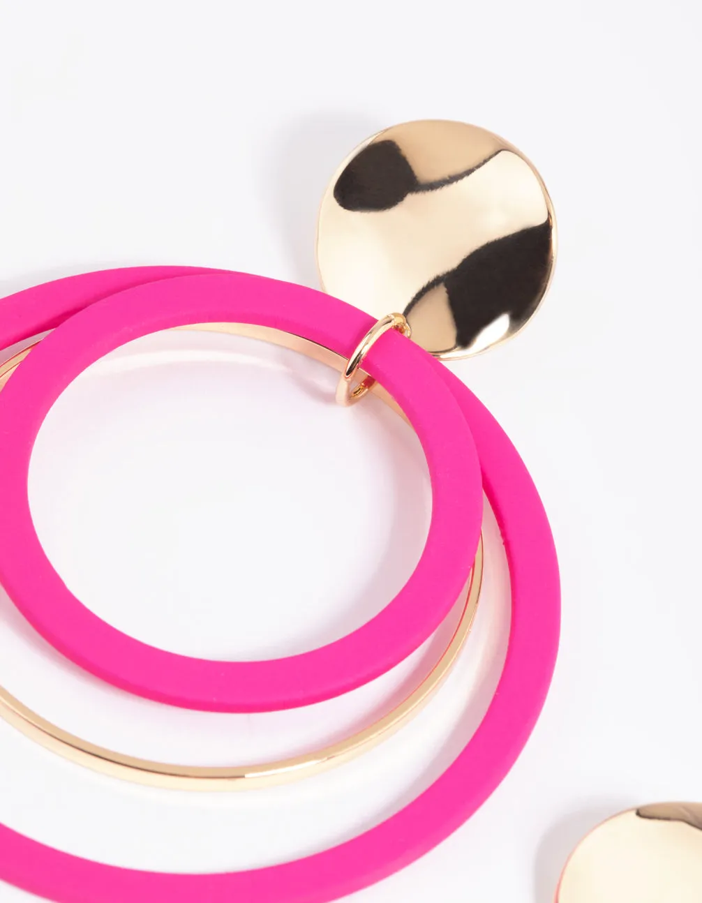 Pink Loop Drop Earrings