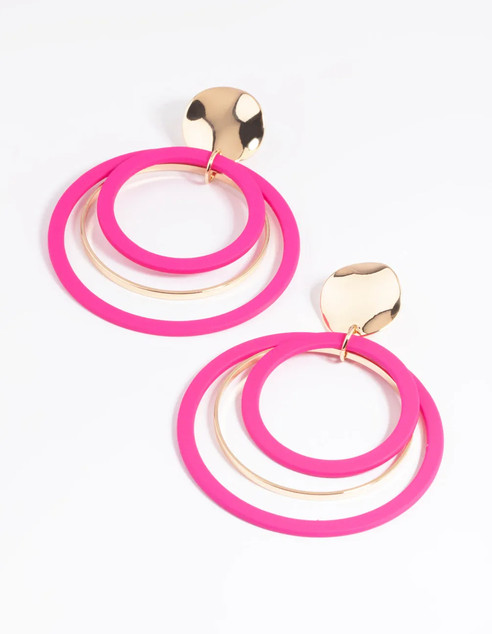 Pink Loop Drop Earrings