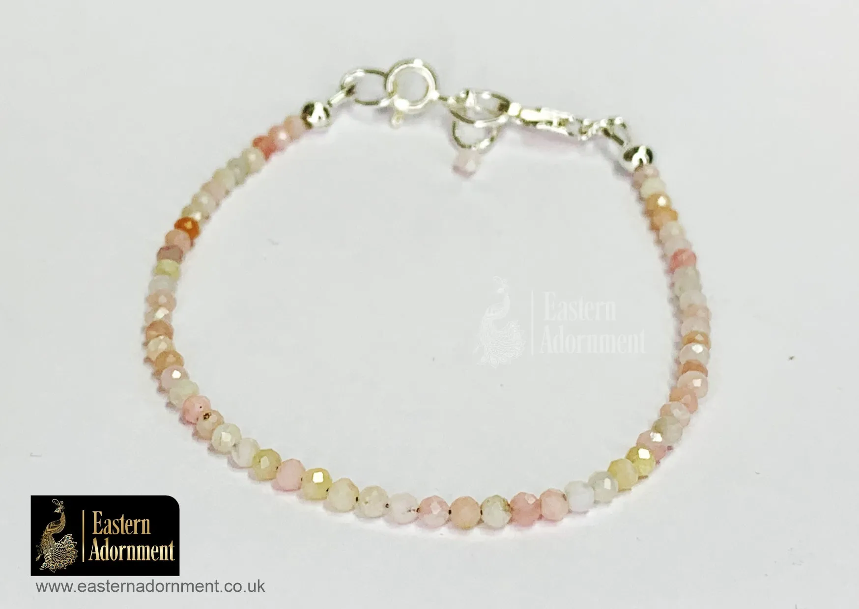 Pink Opal Micro Cut Bead Bracelet