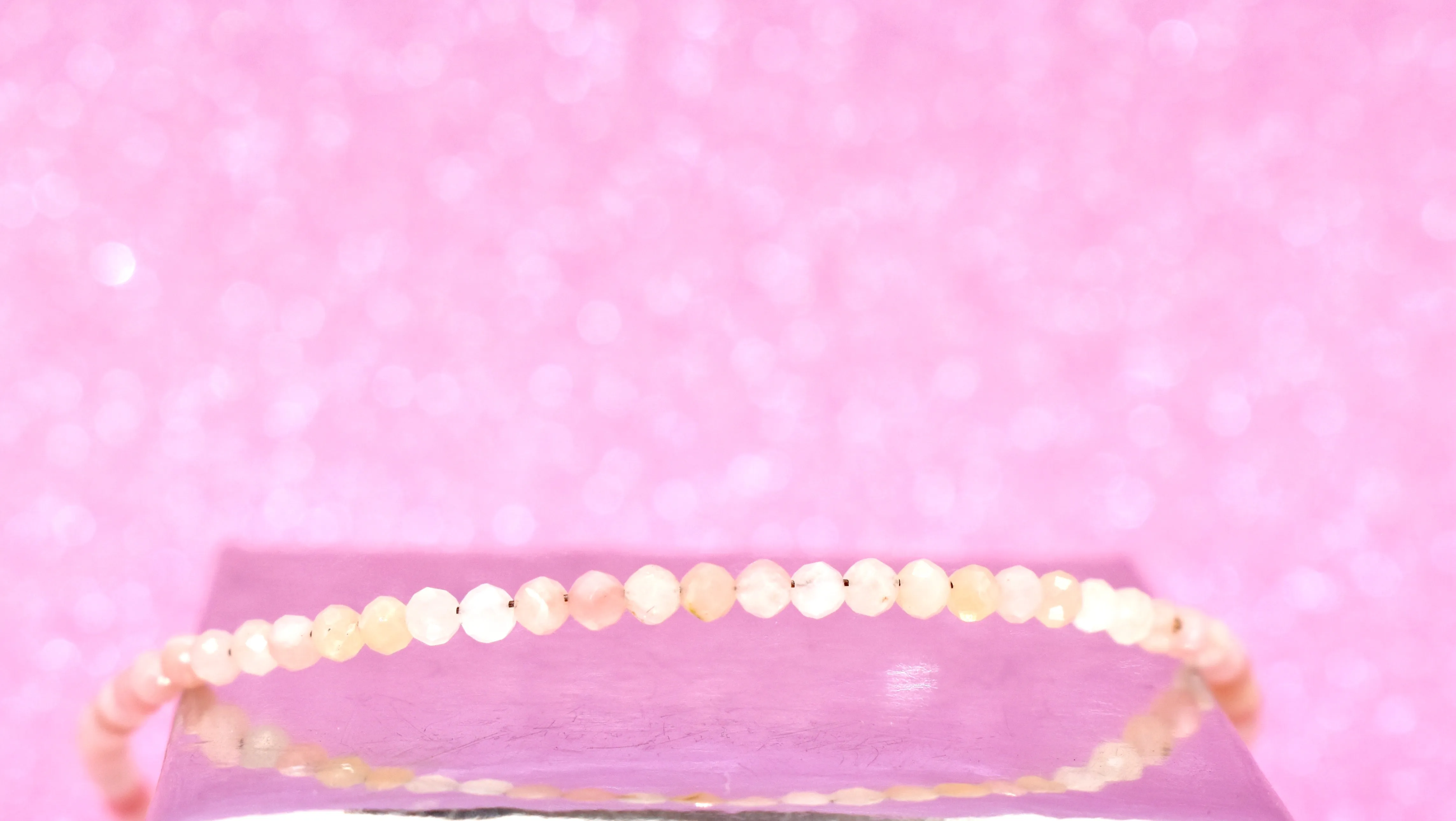 Pink Opal Micro Cut Bead Bracelet