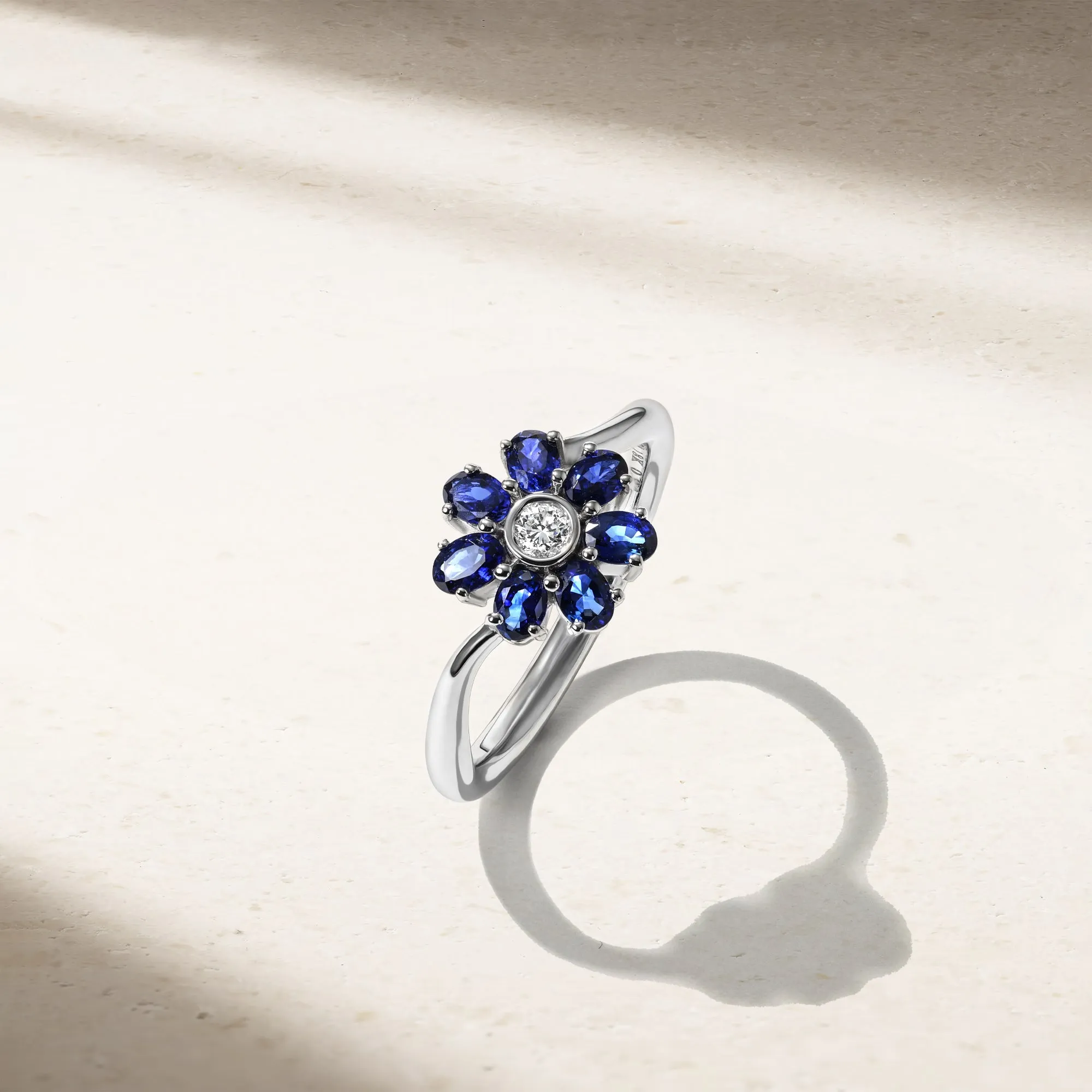 Pinwheel Blossom Sapphire Ring