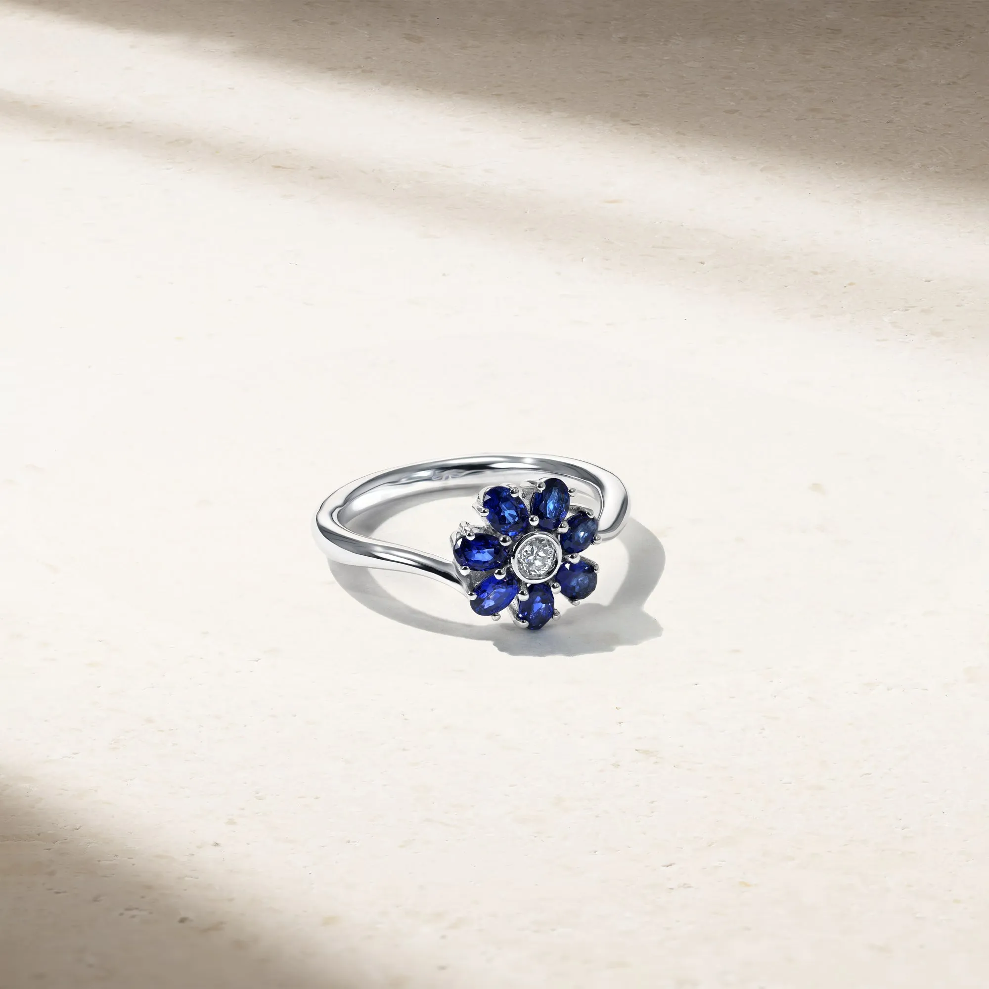 Pinwheel Blossom Sapphire Ring