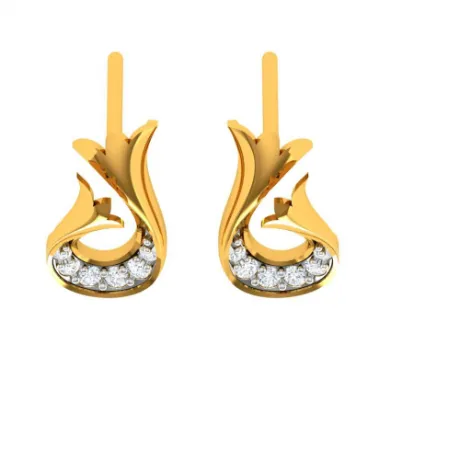 Pleasant Daily Wear 22k Gold Diamond Ear Top