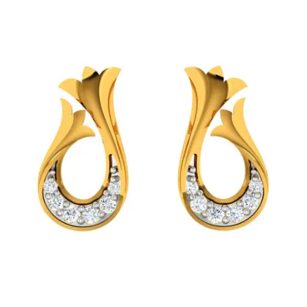 Pleasant Daily Wear 22k Gold Diamond Ear Top