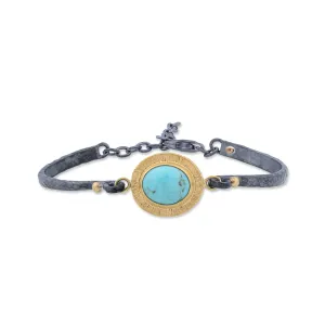 Pompei Bracelet With Oval Cabochon Kingman Turquoise