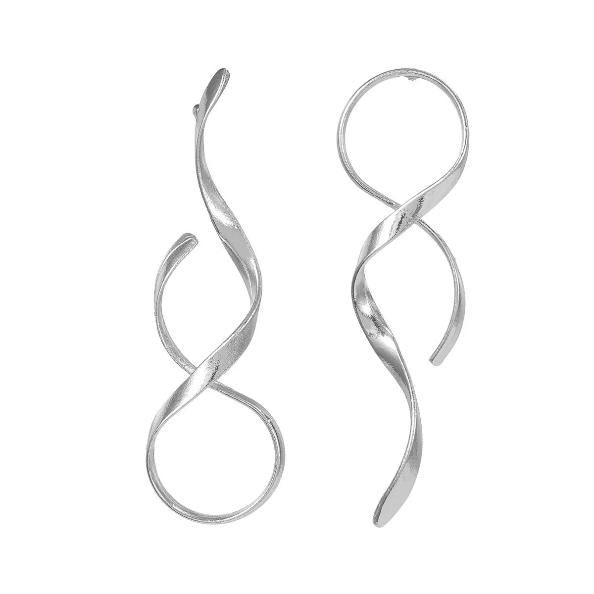 Pre Order:  Alloy Curved Lines Exaggerated Earrings