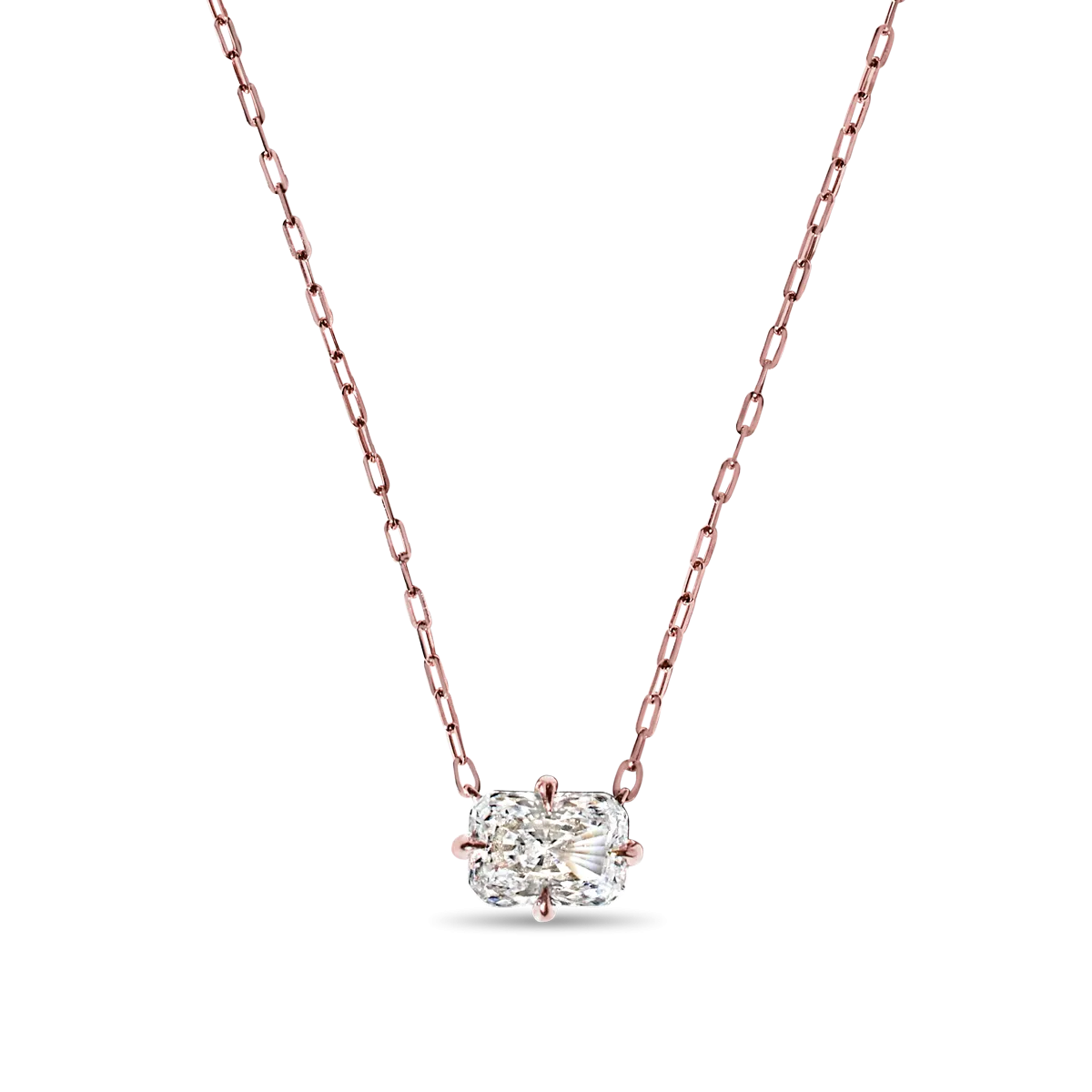 Radiant Cut Diamond Solitaire Pendant