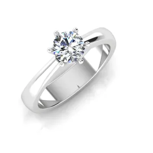 Raised Solitaire Brilliant Cut Moissanite Engagement Ring