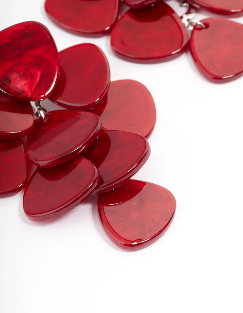 Red Coated Drop Earrings