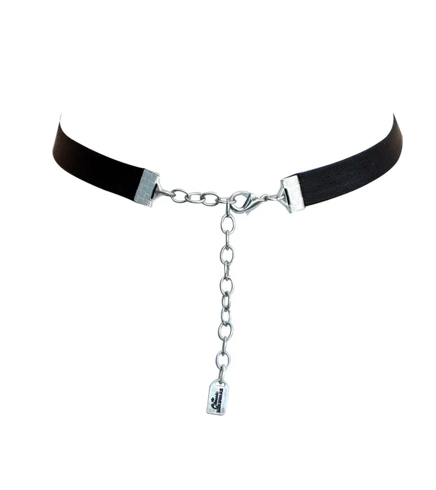 Retrolite Rose Choker Necklace in Black by Classic Hardware