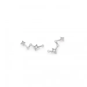 Revival Céleste Constellation Zirconia Rhodium Plated Offset Stud Earrings 30471CZ