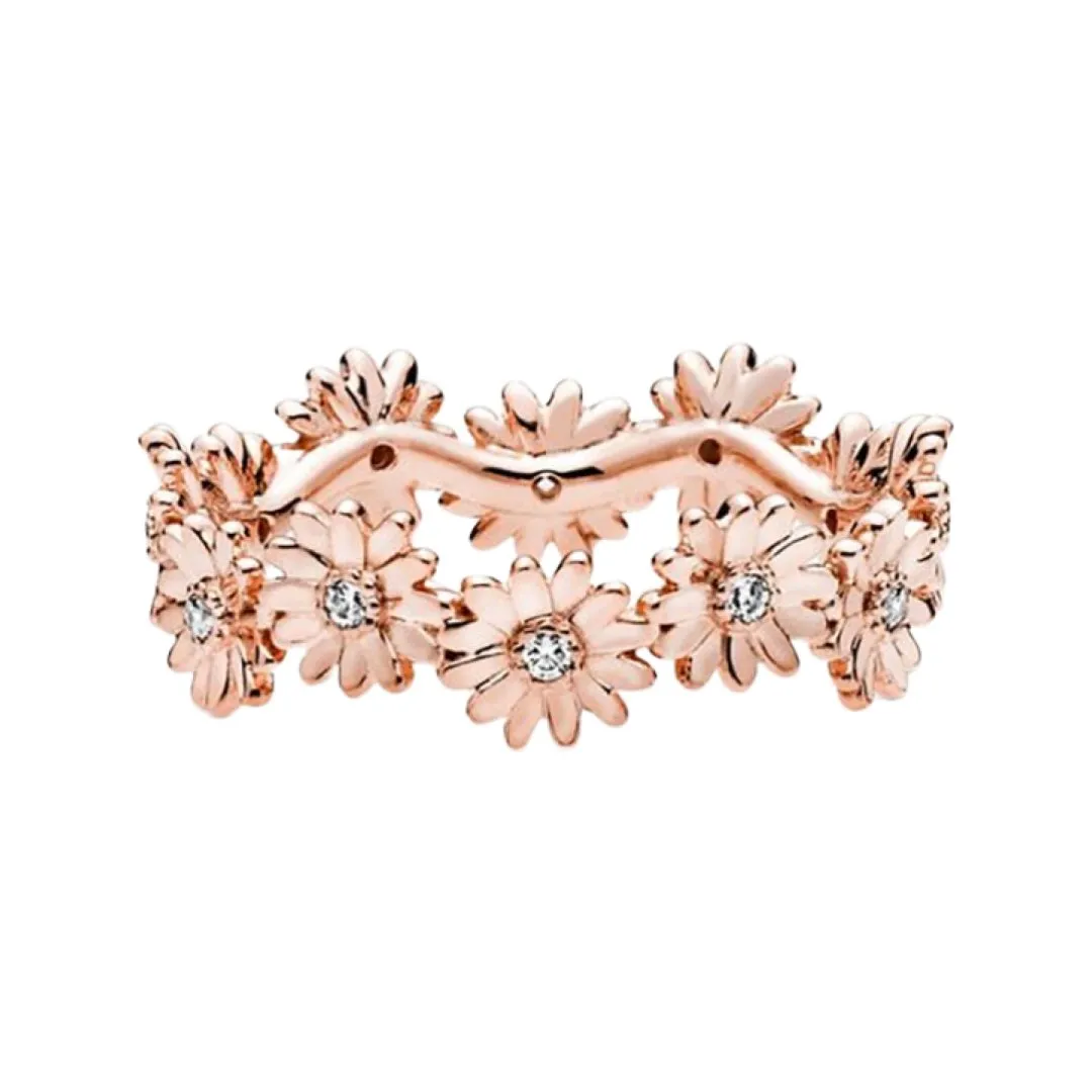 ROSE GOLD DAISY FLOWERS RING