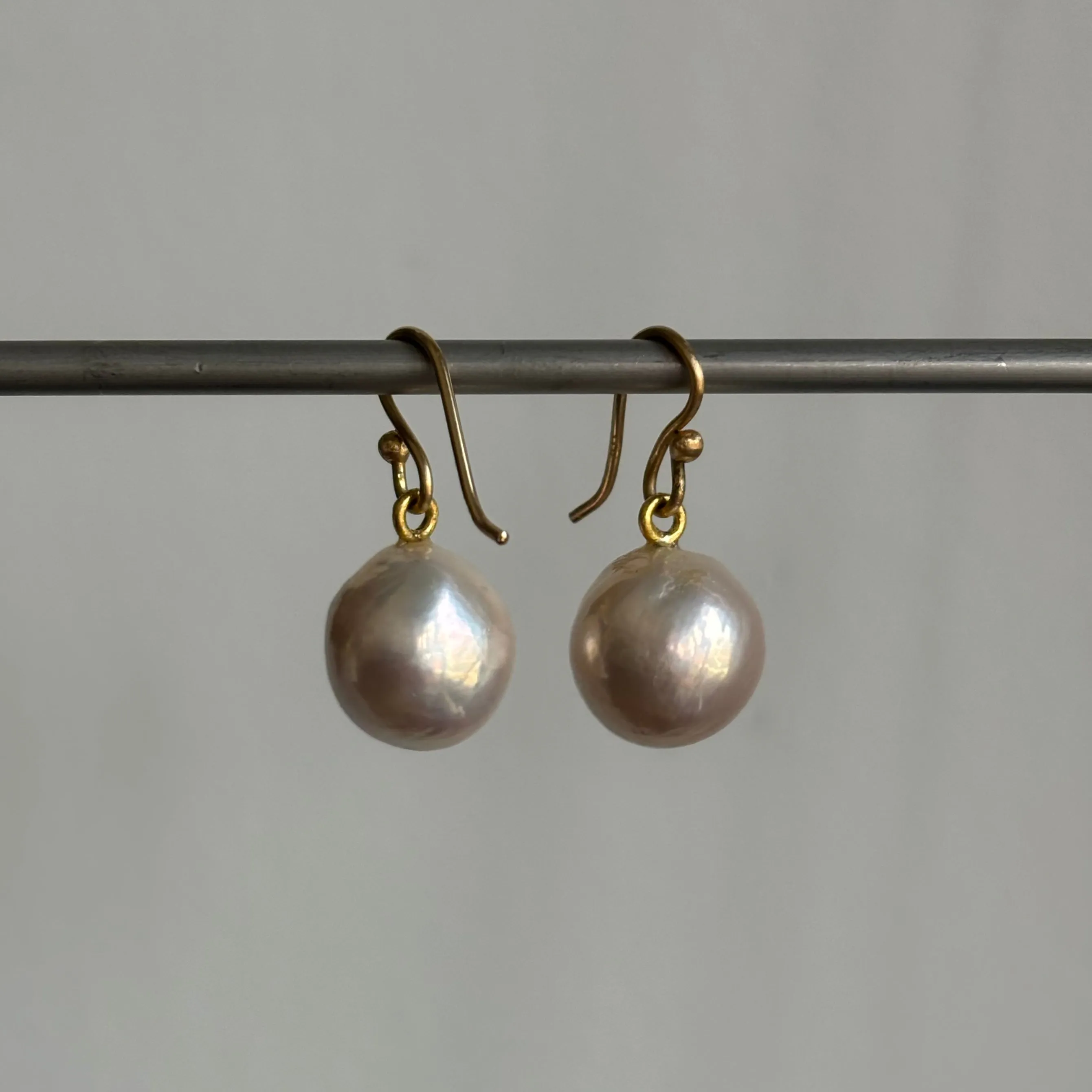 Round Baroque Freshwater Pearl Earrings