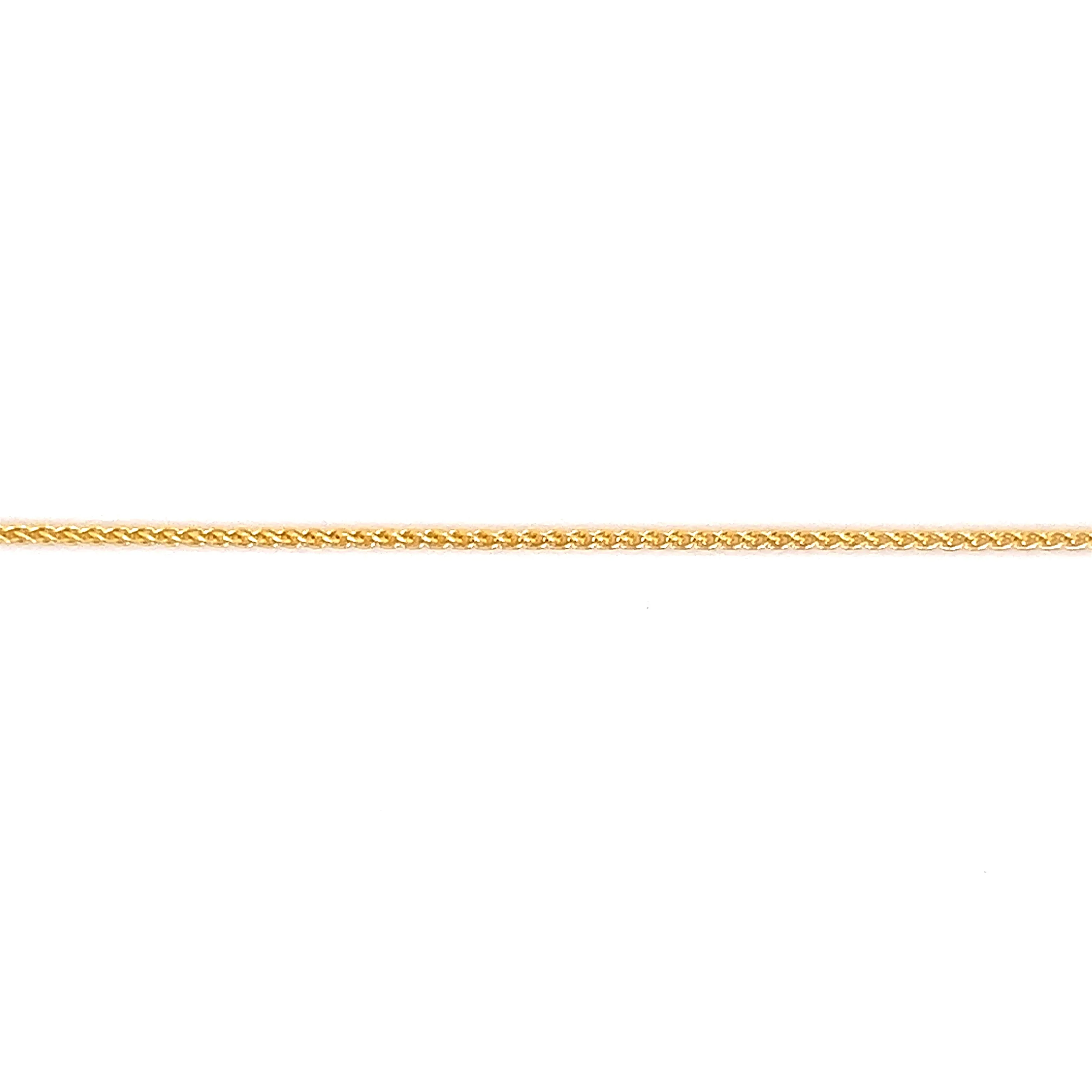 Round Wheat Chain 1.05mm in 10K Yellow Gold