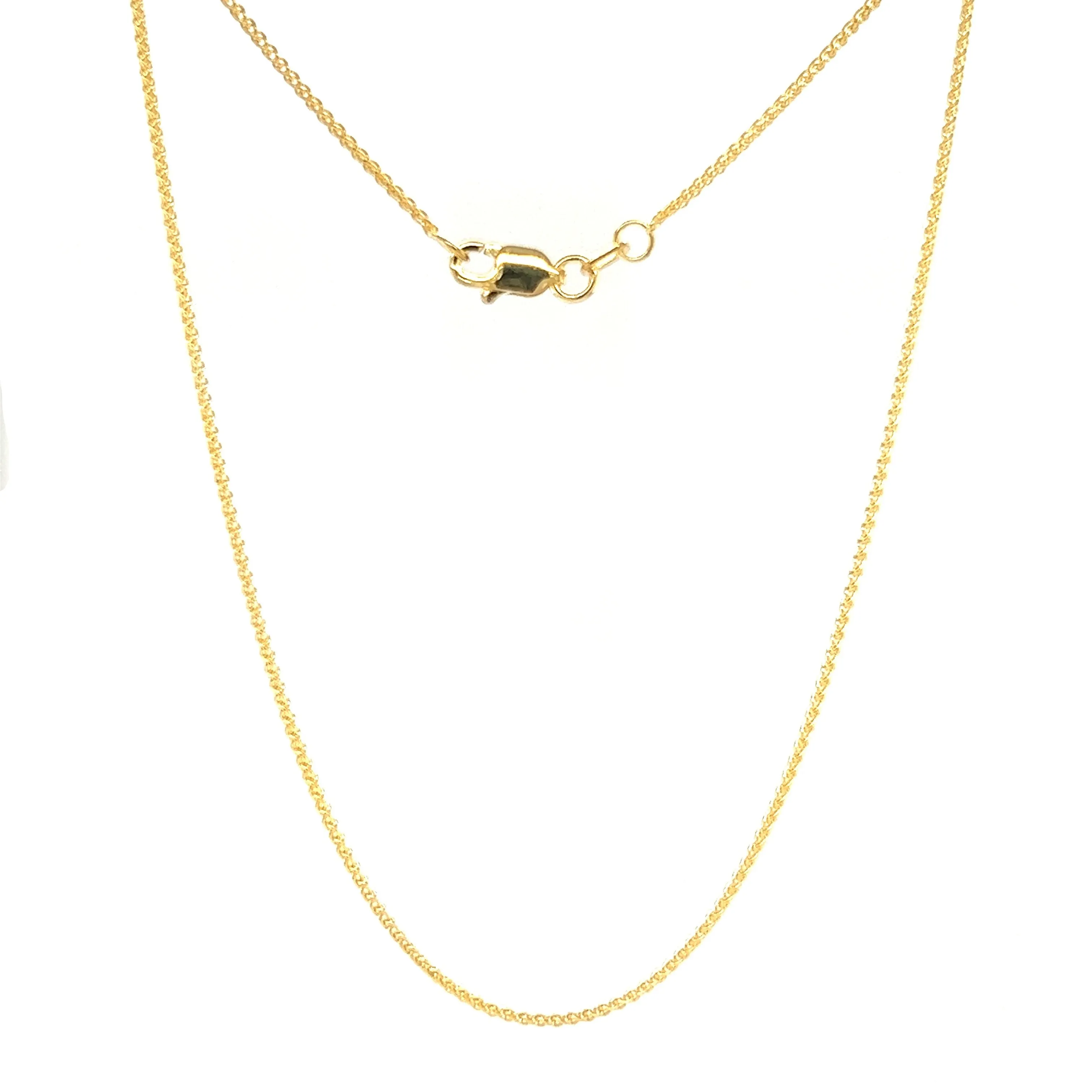 Round Wheat Chain 1.05mm in 14K Yellow Gold